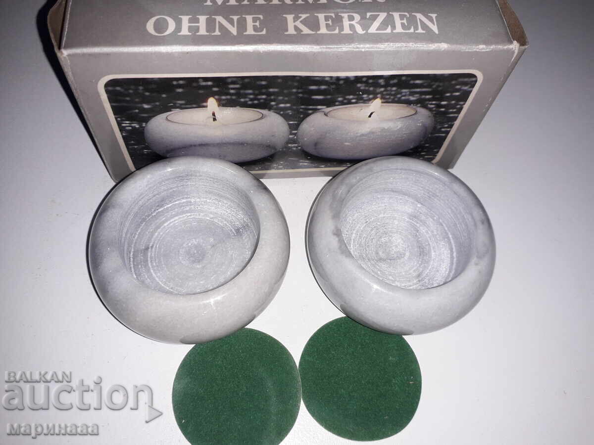 SET OF CANDLE HOLDERS. MARBLE with price 5.00 BGN | € 2.56