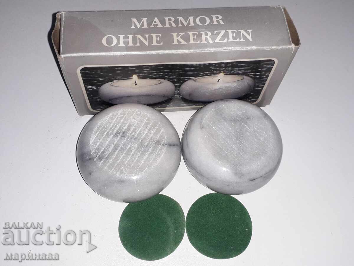 SET OF CANDLE HOLDERS. MARBLE - 5