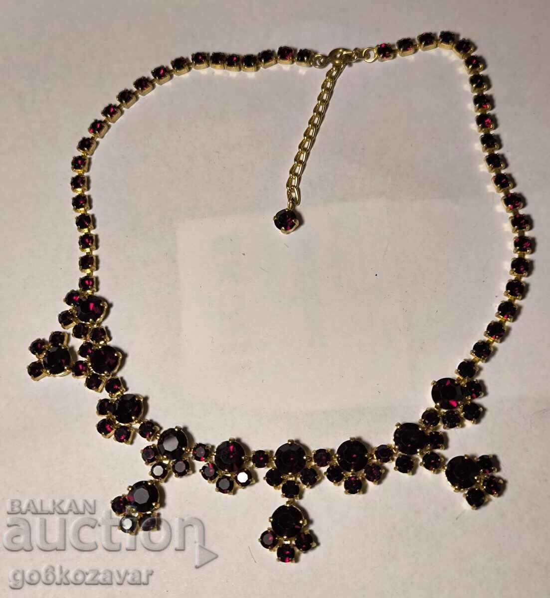 Colier Granate Regale Cehoslovacia Anii '60 ! Placat cu Aur ! - 6