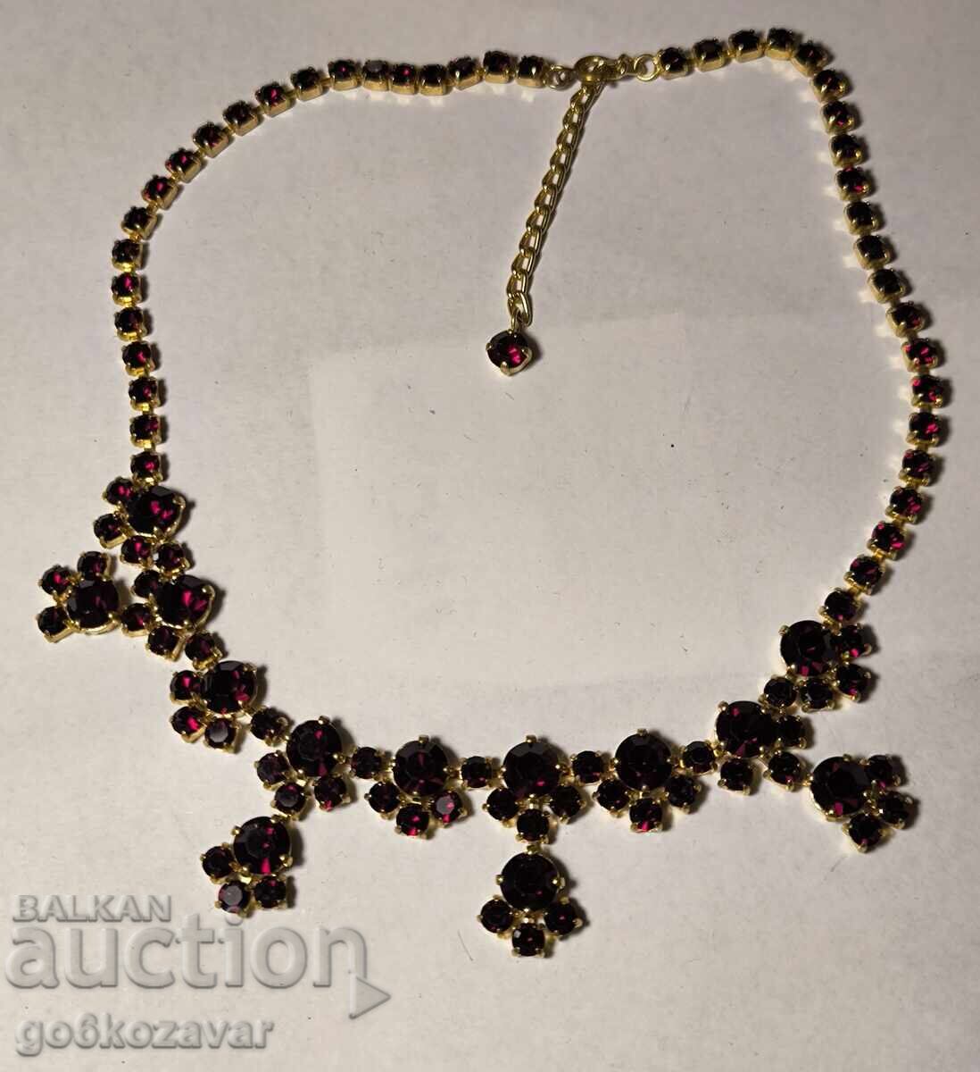 Colier Granate Regale Cehoslovacia Anii '60 ! Placat cu Aur ! - 7