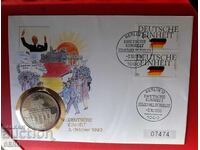 Germany - 5 Dollars 1990 Marshall Islands and p.mark in cr. envelope