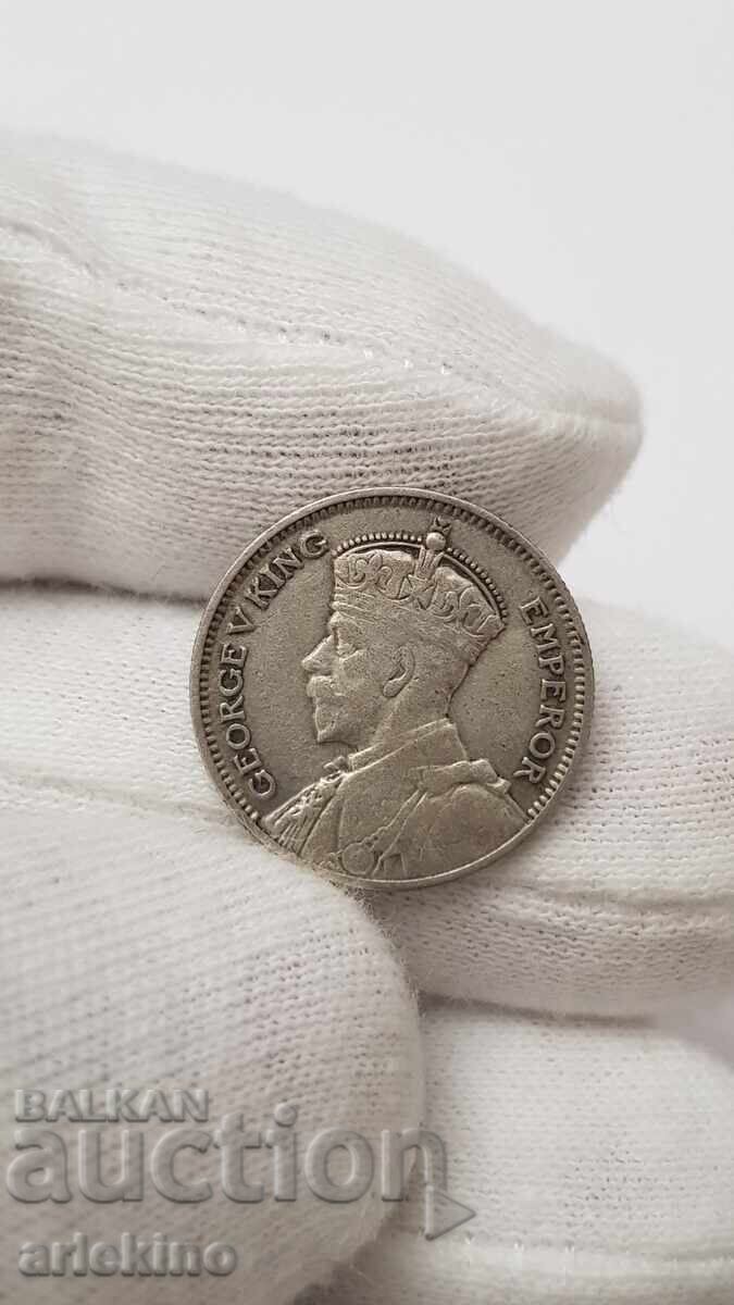 Auction  Rare Silver Coin 6 Pence 1934 Fuji Island