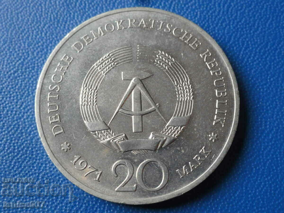 Γερμανία (ΓΔΛ) 1971 - 20 μάρκα ''Heinrich Mann'' με τιμή 9.40 BGN | € 4.81