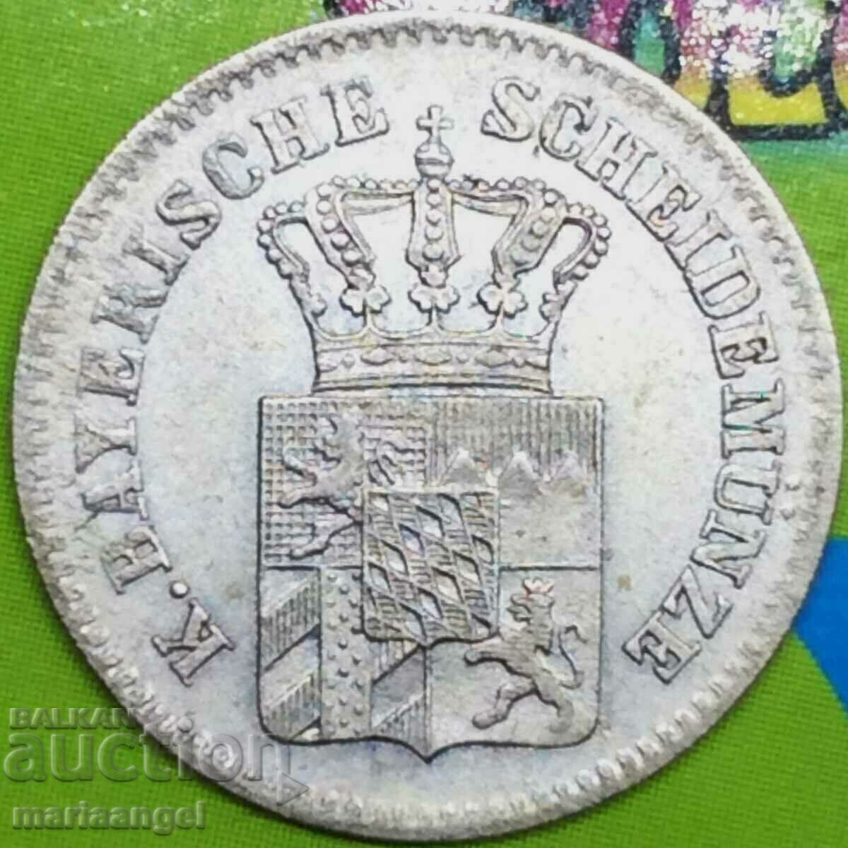 Δημοπρασία 3 κρόιτσερ 1865 Βαυαρία Γερμανία ασήμι - πολύτιμο