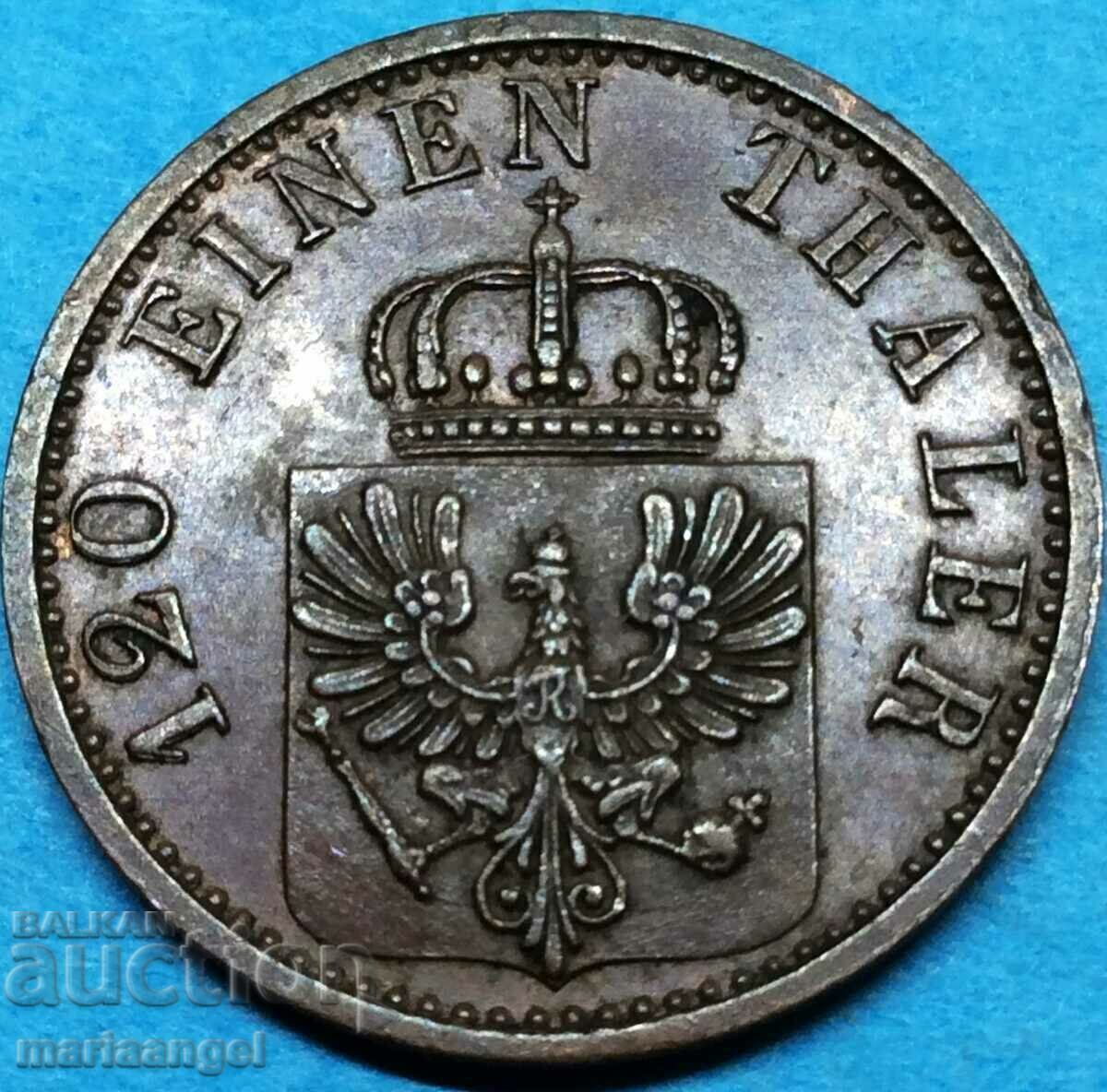 Δημοπρασία Prussia 3 pfennig 1870 Γερμανία 24mm χαλκός