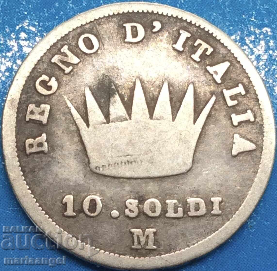 Auction  Napoleon 10 Soldi 1812 Italy Silver - Rare
