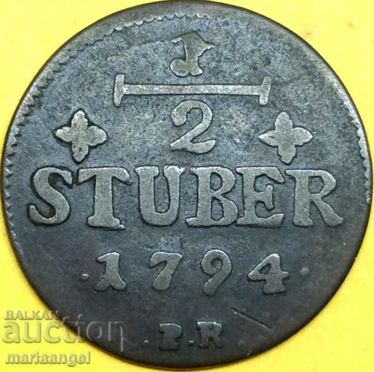 1/2 Stuber 1794 Jülich Berg Γερμανία 4,5 χρόνια με τιμή 29.00 BGN | € 14.83