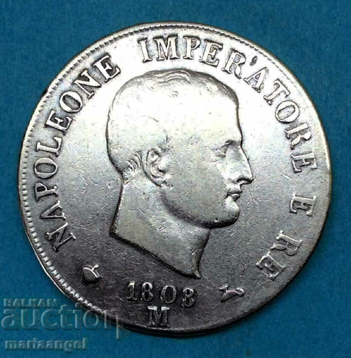 5 лири 1808 Италия Наполеон М - Милан сребро - 5 5 лири 1808 Италия Наполеон М - Милан сребро - 5