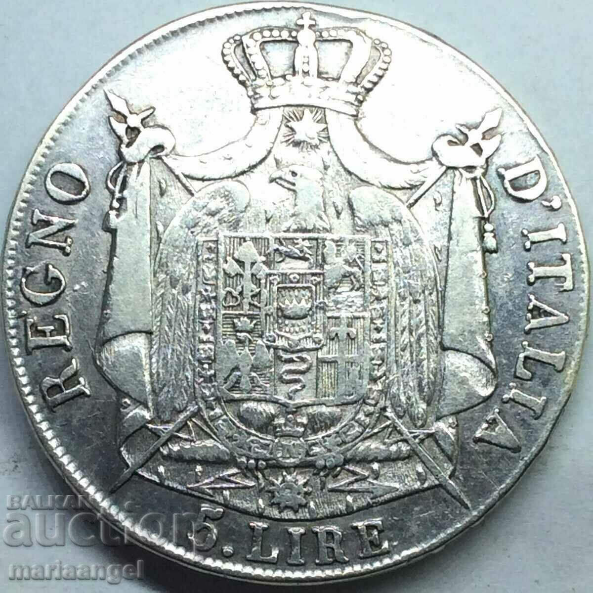 5 lira 1808 Italy Napoleon M - Milan silver - 6