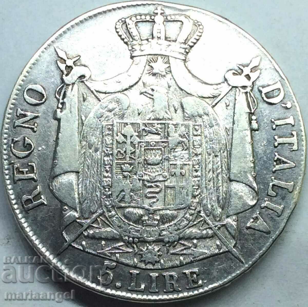5 lira 1808 Italy Napoleon M - Milan silver - 6