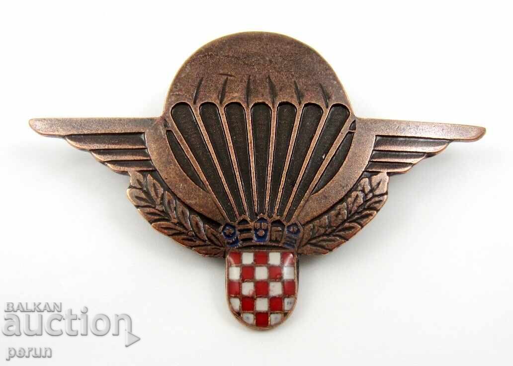 Auction  Rare Military Badge - Croatian Air Force - Paratroopers - Special Forces
