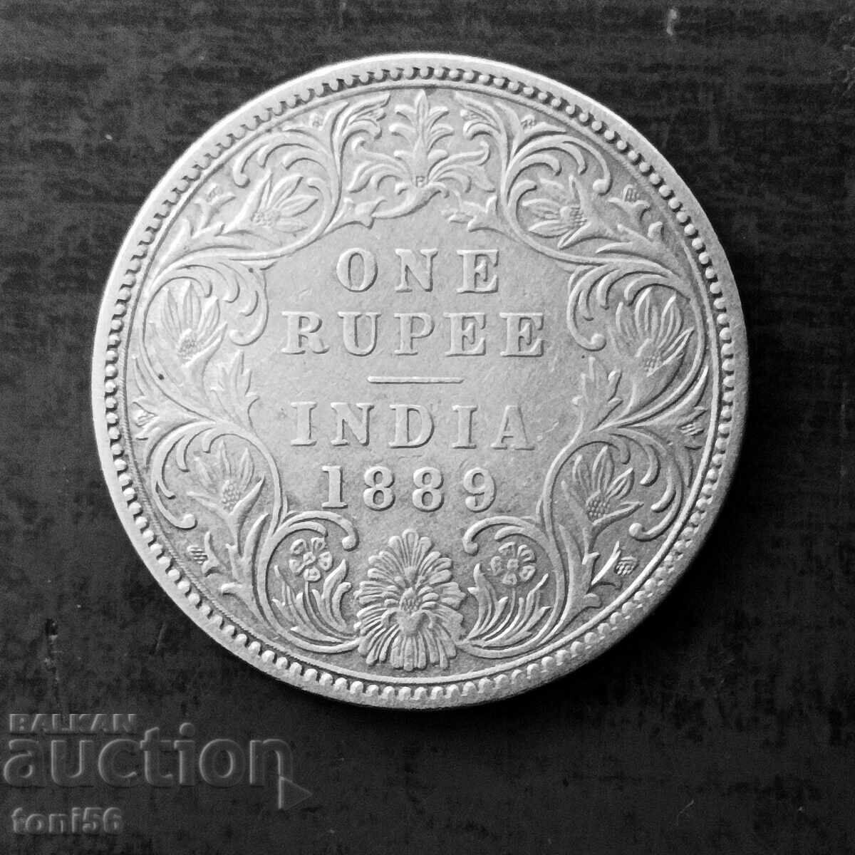 Βρετανική Ινδία 1 ρουπία 1889 - Βικτώρια, ασήμι