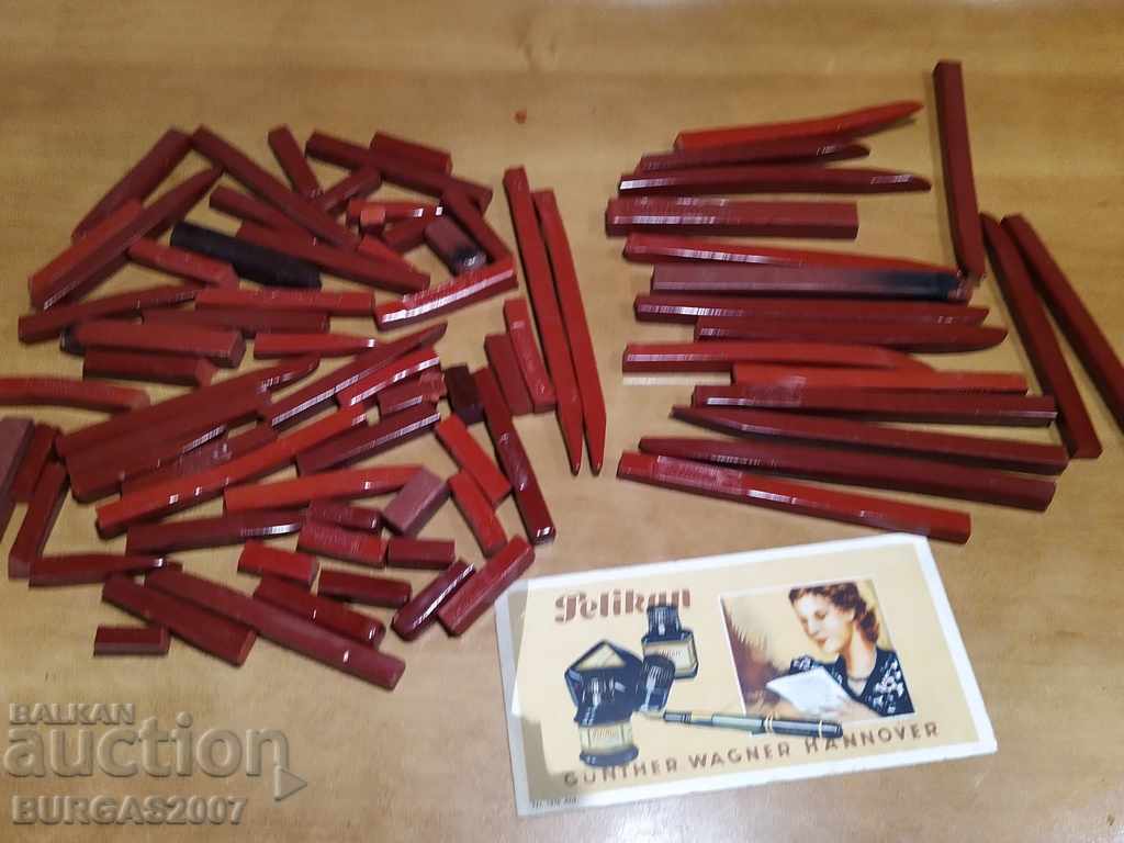 Large lot of PELIKAN red printing wax, 1940s. with price 220.00 BGN | € 112.48 Large lot of PELIKAN red printing wax, 1940s. with price 220.00 BGN | € 112.48