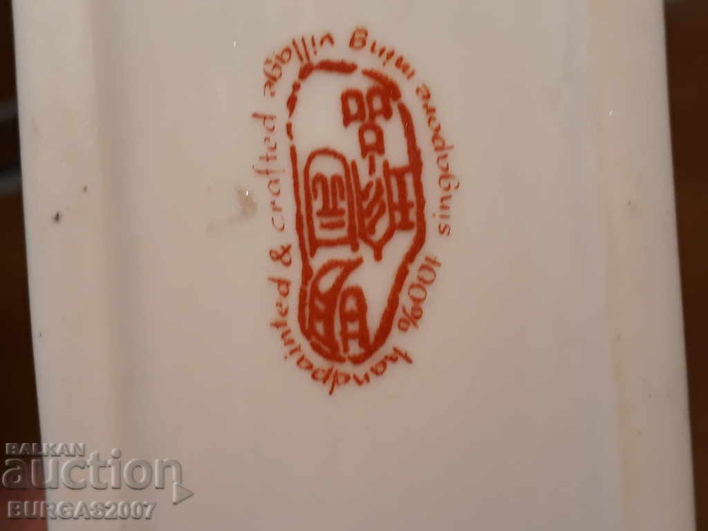 Παλιά, τετράγωνη, πορσελάνινη τσαγιέρα, Σιγκαπούρη - 7