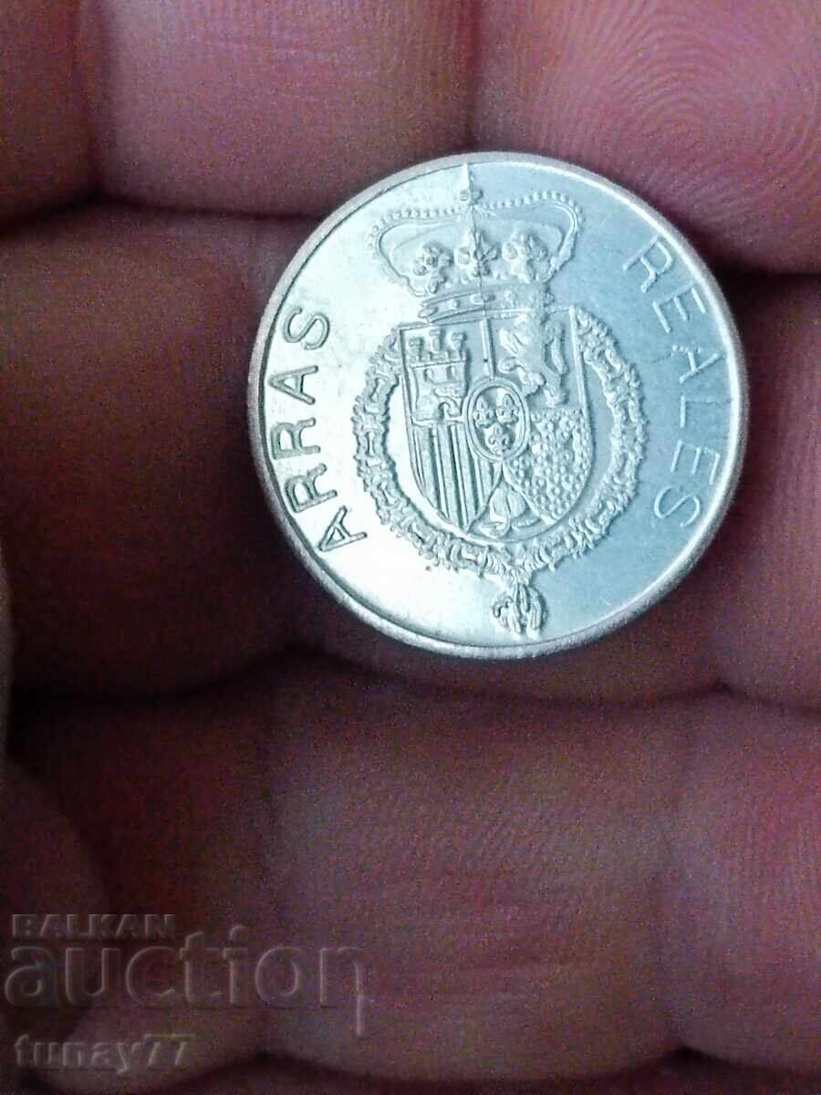 Arras Reales España Spania Token Ficha Juan Carlos Și Sofia cu preț 7.00 BGN | € 3.58