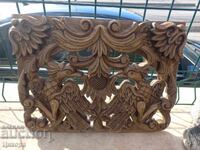 PANOU DIN GIPS CU SCULPTURĂ ÎN LEMN DE PE VREME SOCIALISTĂ, VULTUR