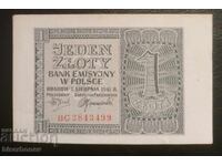 1 zloti Polska, 1941, Polonia 1zlotych 1941, aUNC