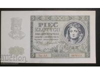 5 zloti Polski 1941, Polonia 5 zloți 1941, UNC