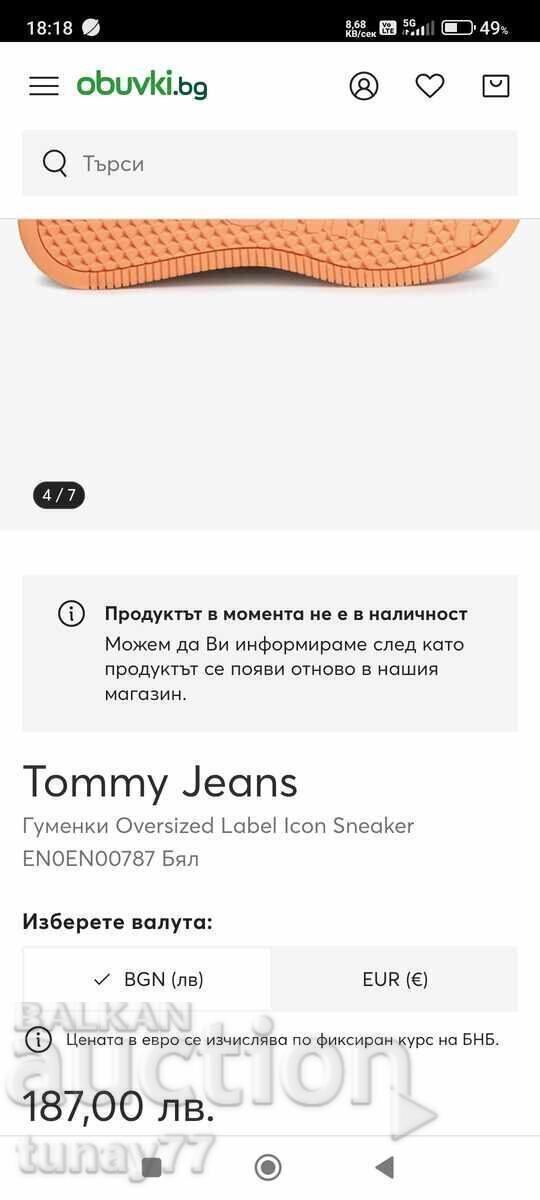 Auction  Tommy Hilfiger Original Oversized Label Icon Sneaker EN0EN00787 White