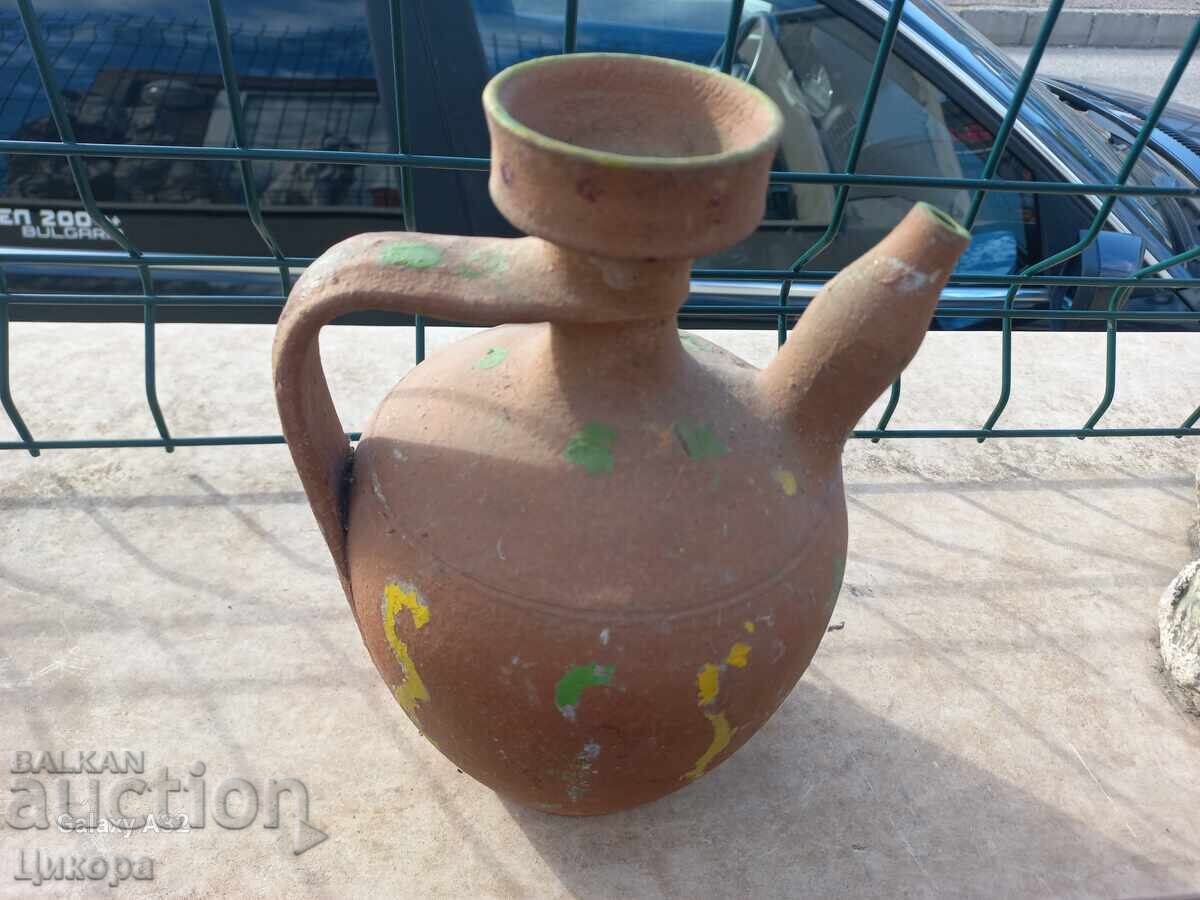 CANĂ VECHE DIN LUT CROMAT CERAMICĂ