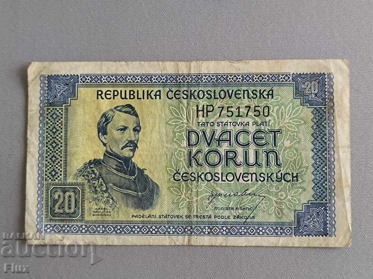 Bancnotă - Cehoslovacia - 20 coroane | 1945