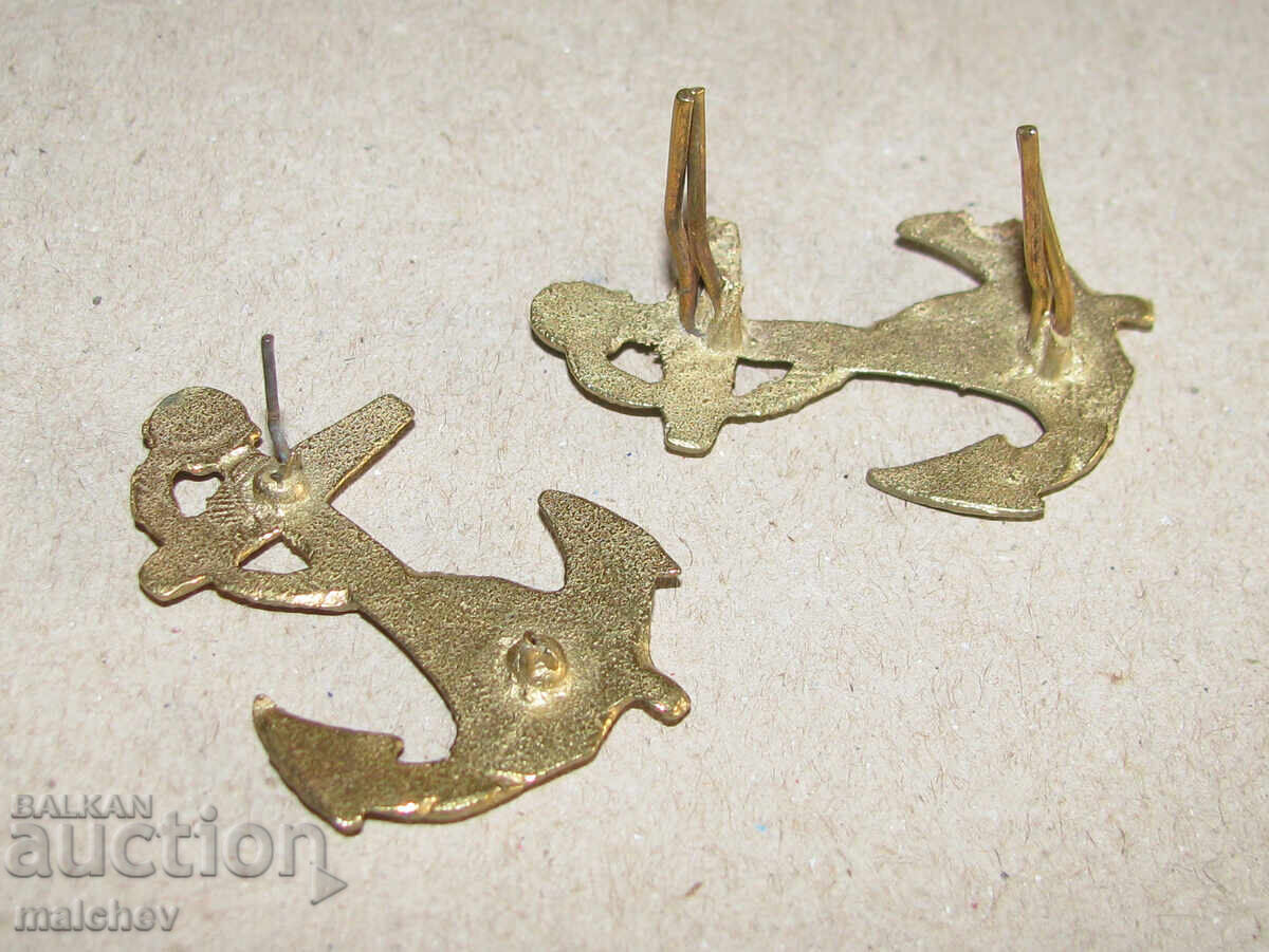 Anchor 4.5 cm small anchor cast bronze monogram cockade Lot 2 anchors - 5
