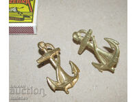 Anchor 4.5 cm small anchor cast bronze monogram cockade Lot 2 anchors