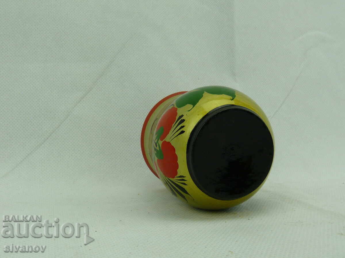 Old wooden Russian cup painted Khokhloma #2357 - 5 Old wooden Russian cup painted Khokhloma #2357 - 5