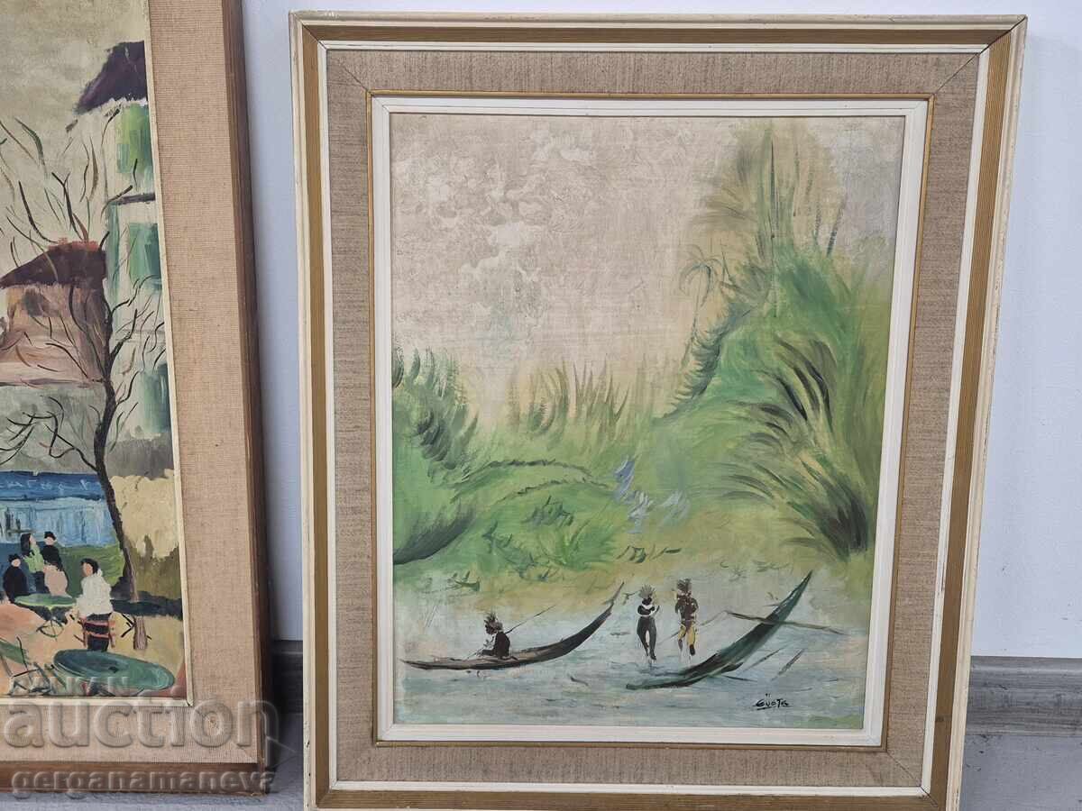 Painting, oil paints on fiberboard