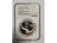 500 won Coreea de Nord 1988 Hochei pe gheață PF 68 ULTRA CAMEO