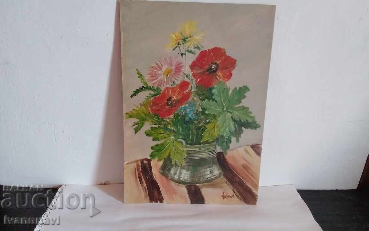 Παλιός πίνακας λάδι Αθανάσιος Γκαντσέφ - 5