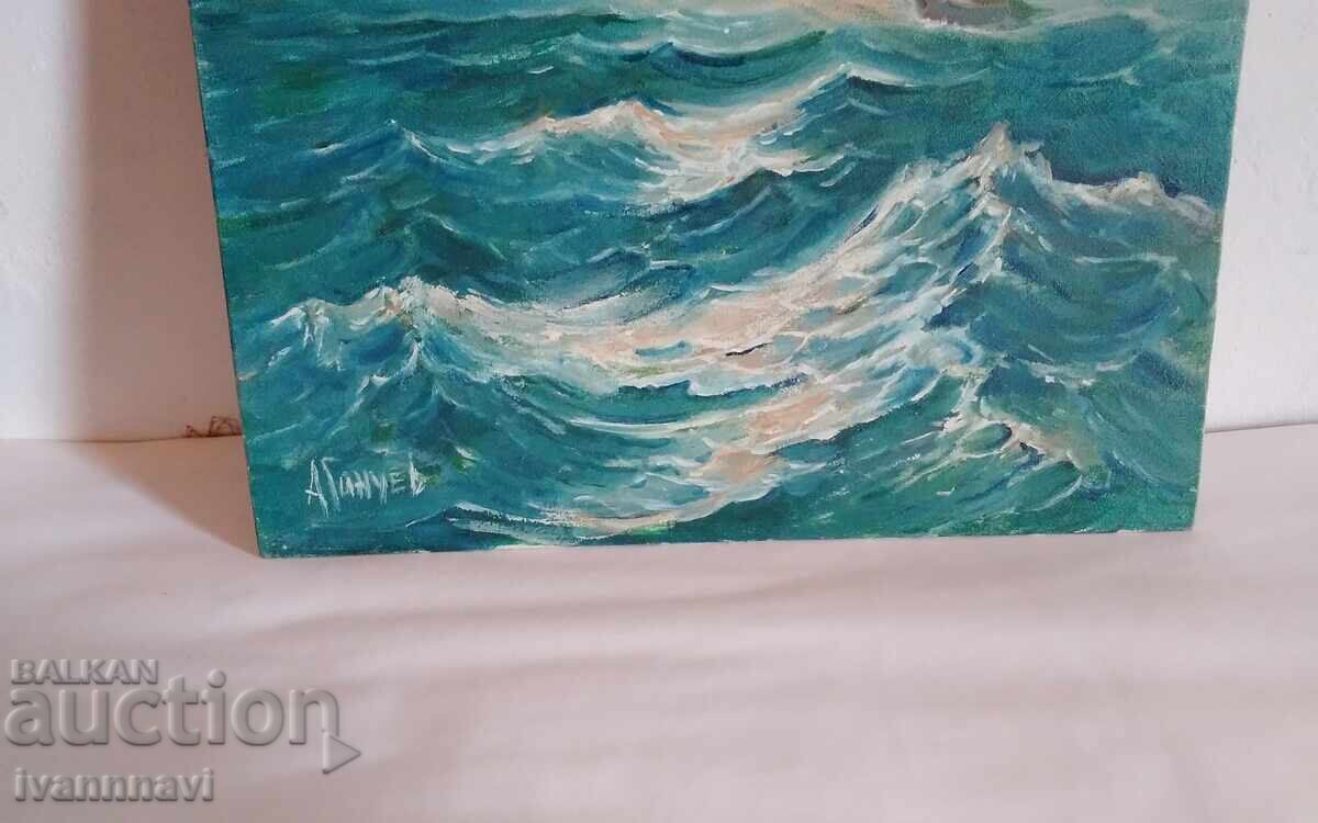 Pictură veche ulei pe placă de fibră Atanas Gancev cu preț 180.00 BGN | € 92.03 Pictură veche ulei pe placă de fibră Atanas Gancev cu preț 180.00 BGN | € 92.03