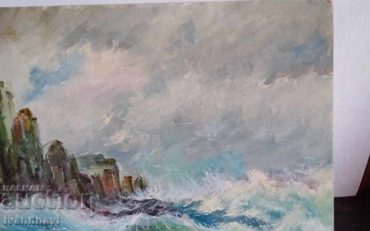 Стара картина масло върху фазер Атанас Ганчев - 6