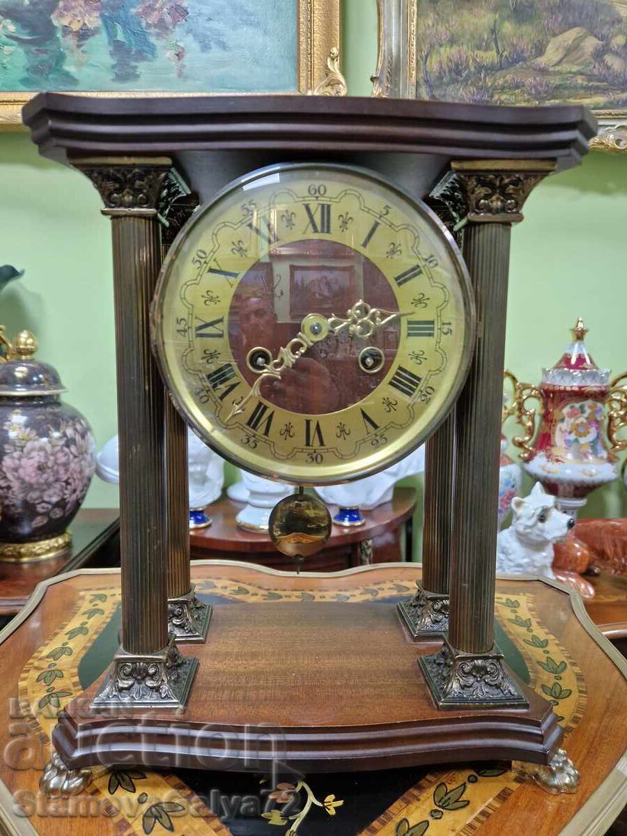 Beautiful Antique German Mantel Clock with price 277.00 BGN | € 141.63 Beautiful Antique German Mantel Clock with price 277.00 BGN | € 141.63