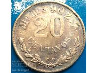 Μεξικό 20 centavos 1904 μέντα 258.000 τεμ. ασήμι