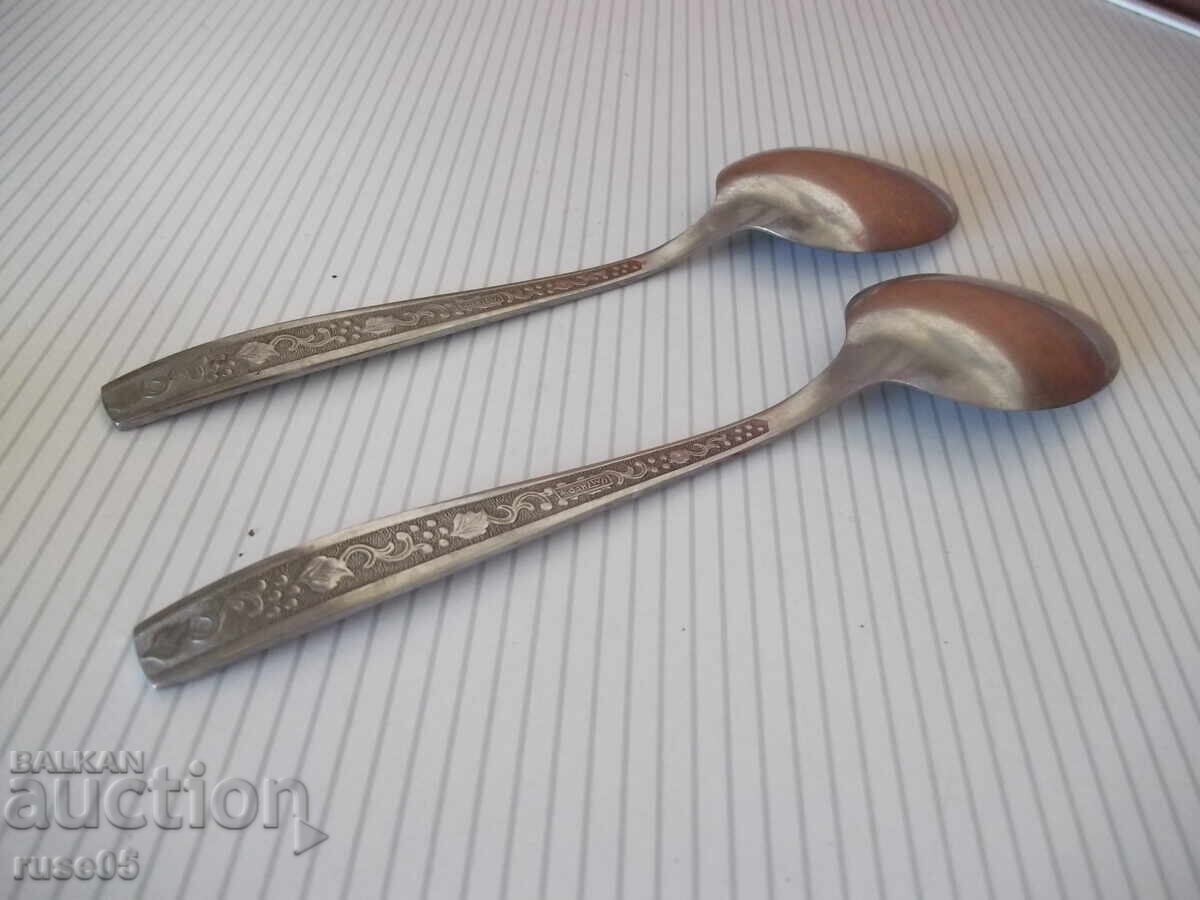 Лот от 2 бр. лъжици съветски - 5