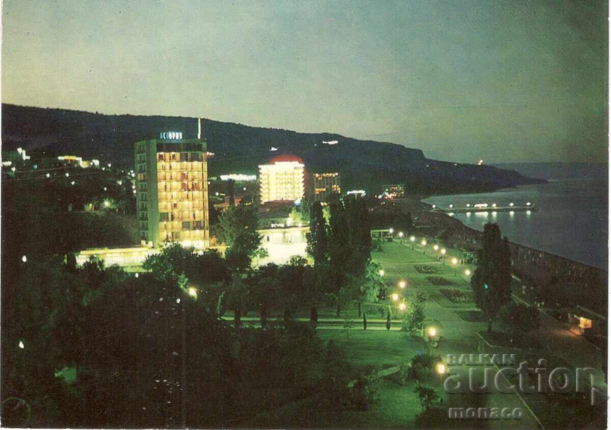 Παλιά καρτ ποστάλ - Χρυσή Ακτή, Νυχτερινή θέα