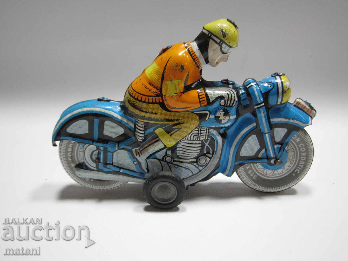 Licitație JUCĂRIE VECHE METALICĂ DIN TABLĂ PENTRU COPII, MOTOCICLETĂ