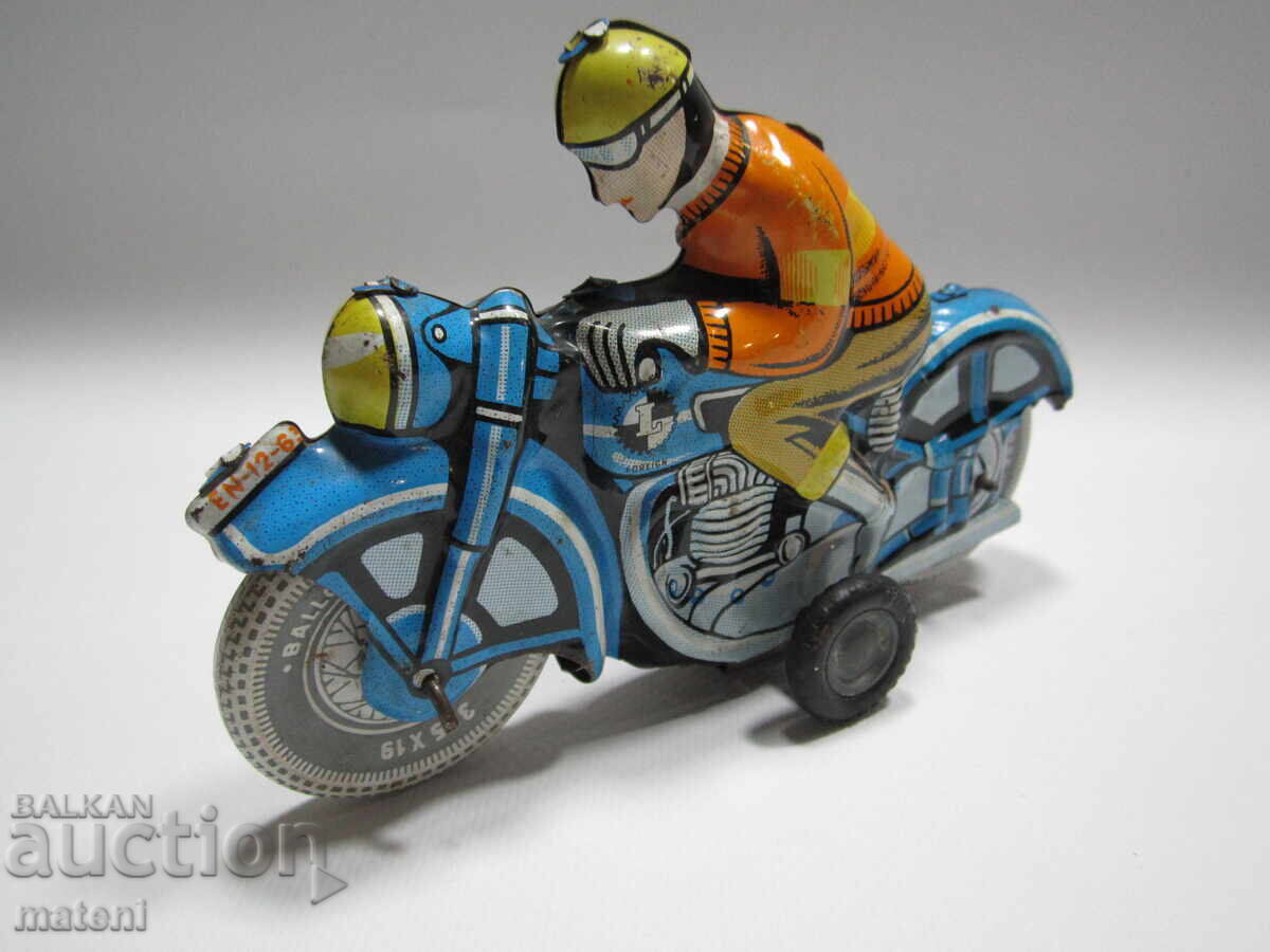 JUCĂRIE VECHE METALICĂ DIN TABLĂ PENTRU COPII, MOTOCICLETĂ