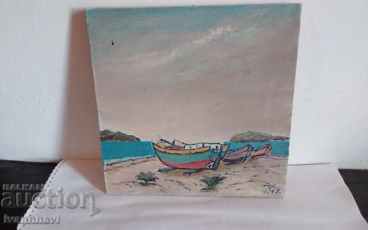 Тодор Станилов 1934-2008  стара картина масло подписана