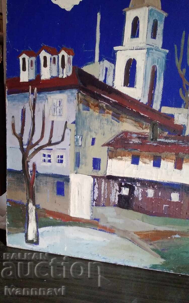 Παράδοση Τεράστιος Παλιός αριστουργηματικός πίνακας ημιτελής