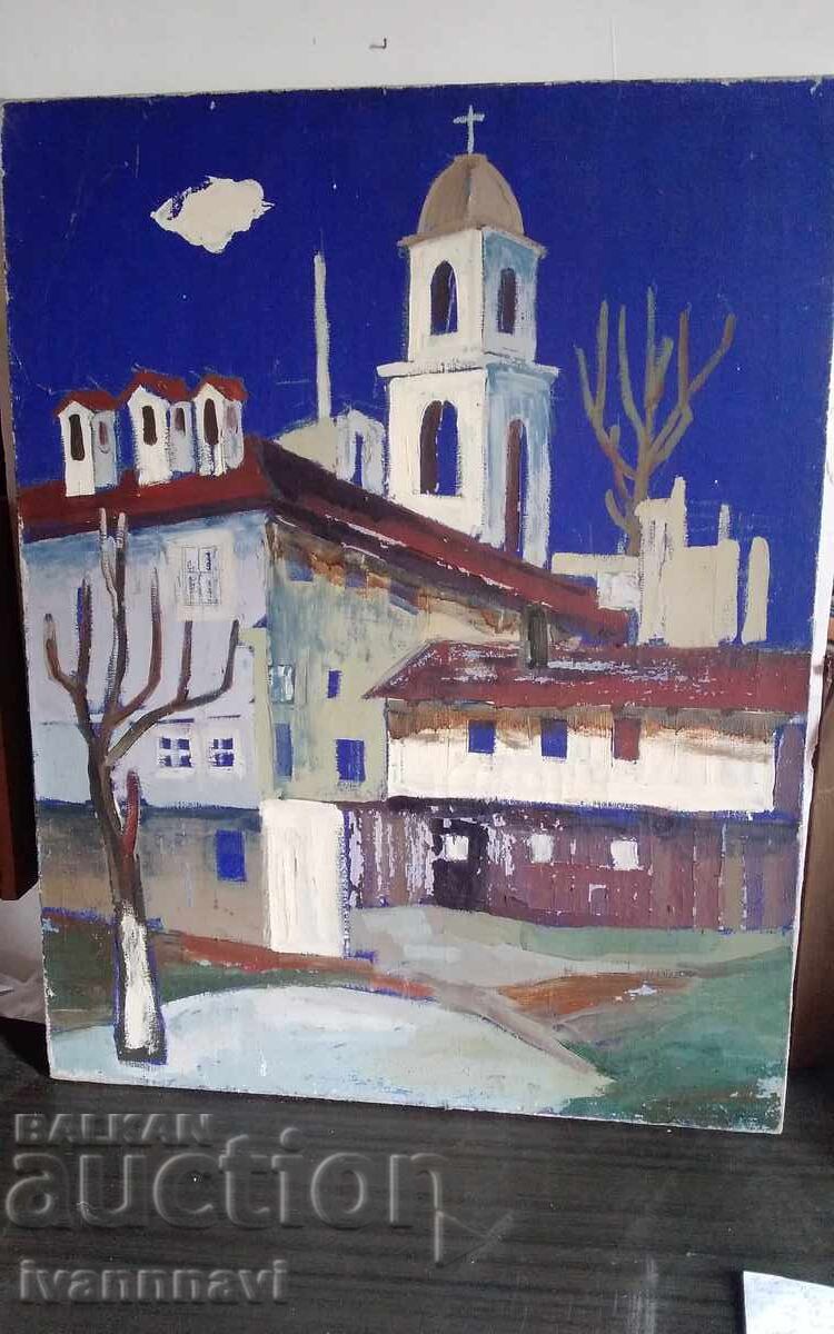 Τεράστιος Παλιός αριστουργηματικός πίνακας ημιτελής - 7