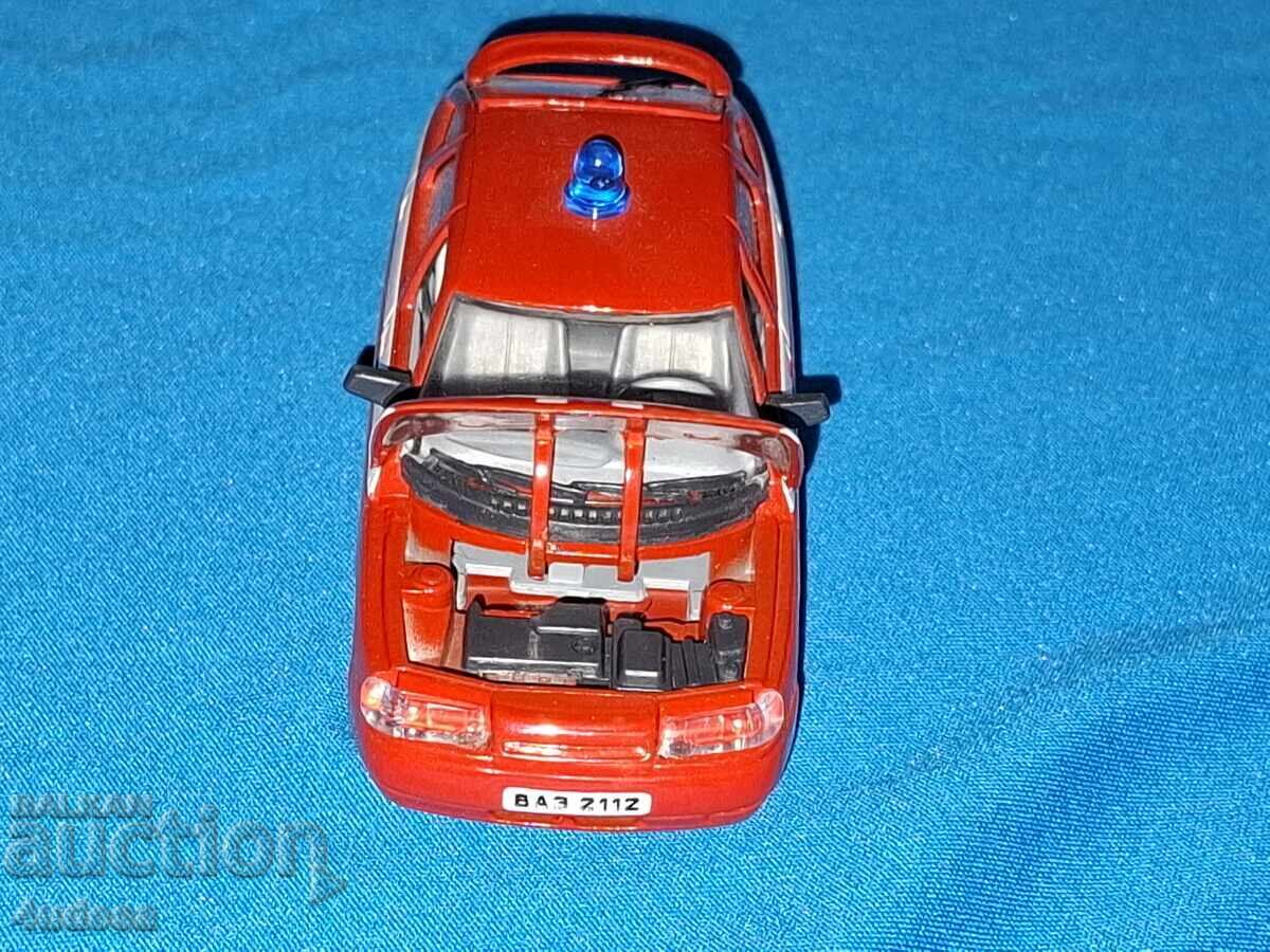 Model de mașină metalică rusească Lada VAZ 2112 Pompieri - 5