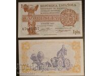 1 peseta Spania 1937, UNC