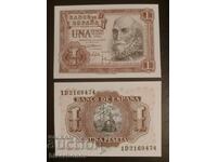1 pesetă Spania 1953, Spain 1 peseta 1953, UNC