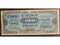 100 franci Franța 1944, 100 francs France 1944 XF