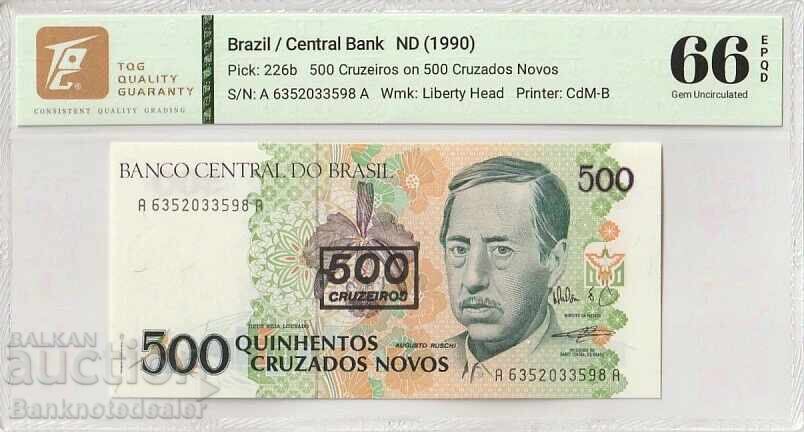 Brazilia 500 Cruzeiros pe 500 Cruzados Novos 1990 Pick 226b 66