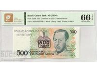 Brazilia 500 Cruzeiros pe 500 Cruzados Novos 1990 Pick 226b 66