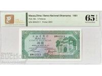 China 5 Patacas 1981 Pick 58c 65 EPQ Gem Uncirculated 2511