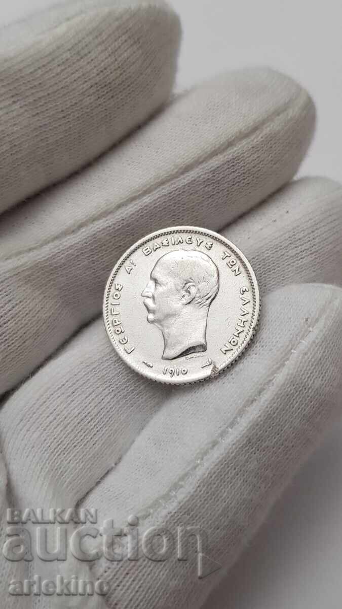 Δημοπρασία Συλλεκτικό ασημένιο νόμισμα 1 δραχμής 1910 Γεώργιος